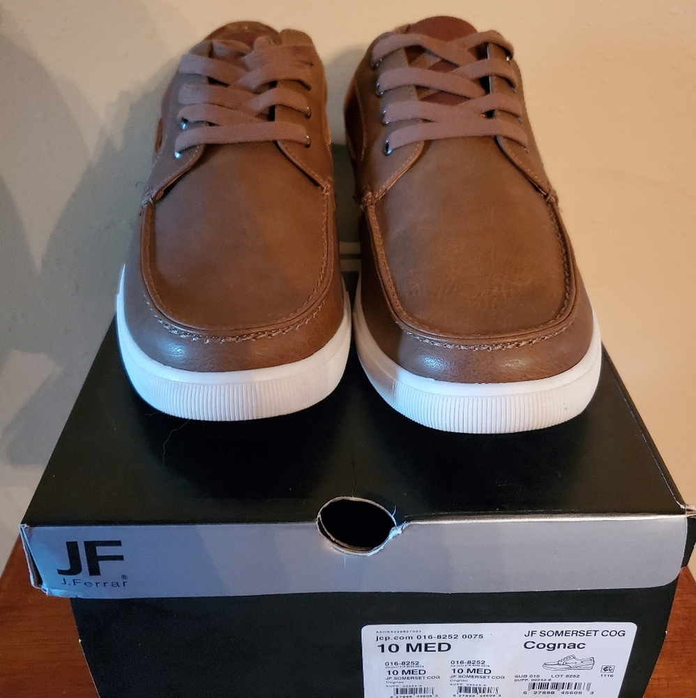 JF J.Ferrar Cognac Deck Shoes